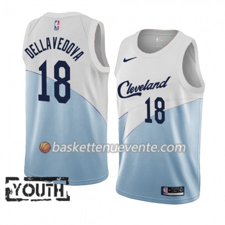 Maillot Basket Cleveland Cavaliers Matthew Dellavedova 18 2018-19 Nike Bleu Blanc Swingman - Enfant